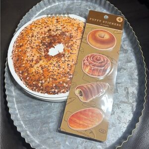 New Bakery-Themed Puffy Sticker Set & Bagel Notepad
